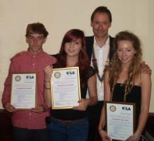 Jon presenting the RYLA students with their certificates